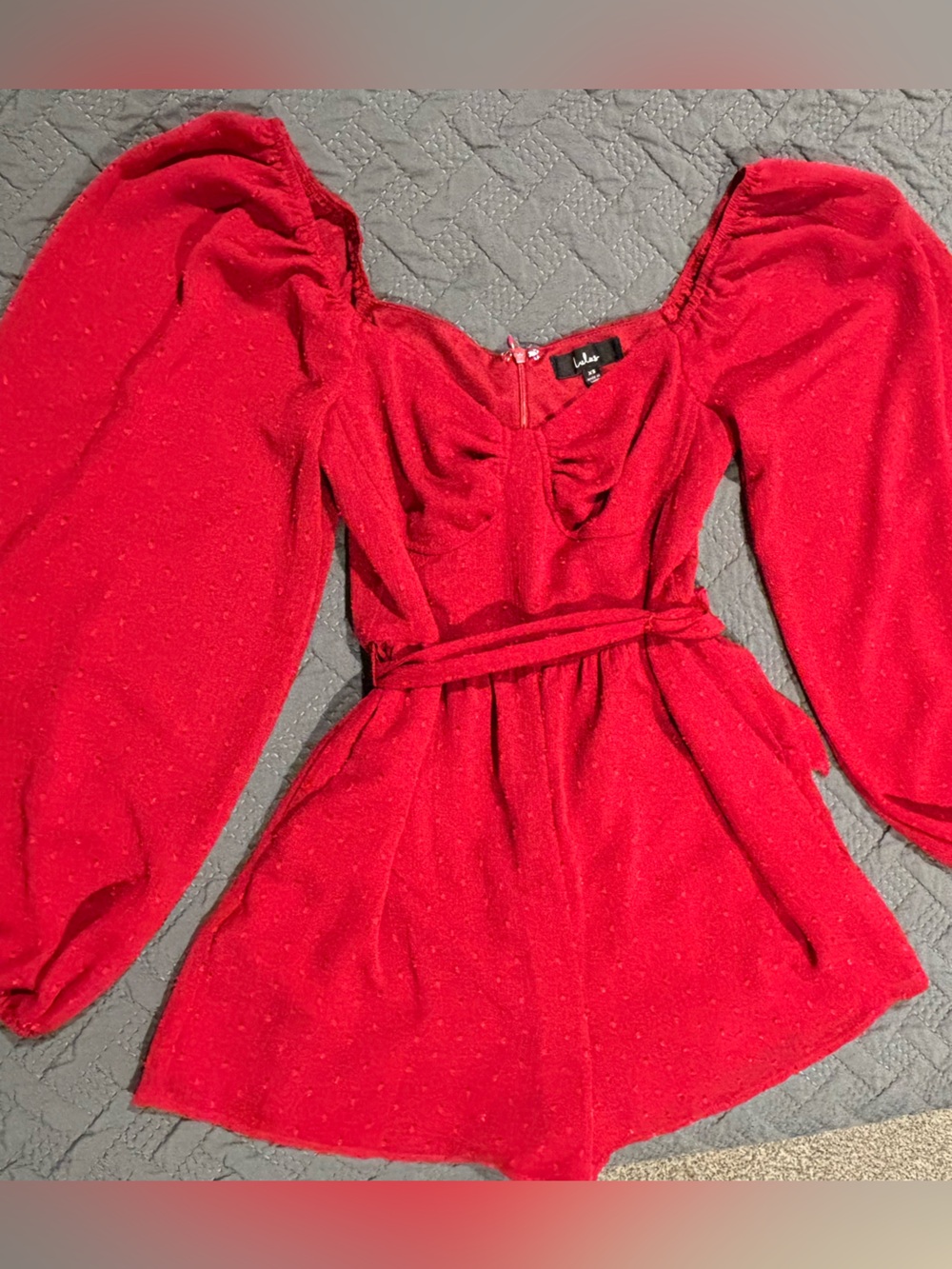 Lulu's Red Puff-Sleeve Romper